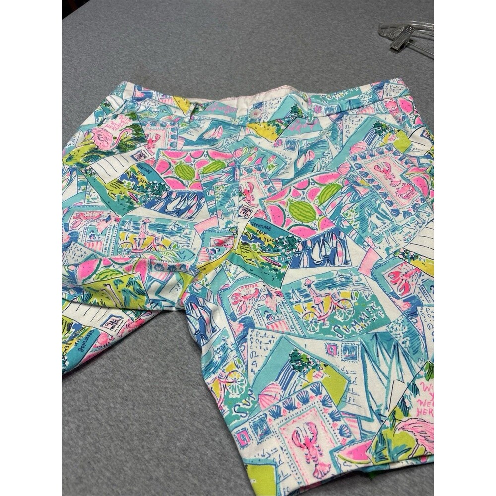 Lilly Pulitzer Mens Beaumont Shorts 38 Coastal Novelty Print Flamingo Beach - Picture 15 of 15